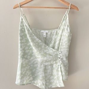 Sea Foam Green and White Floral Top